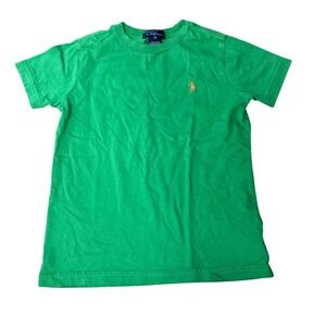 Polo Ralph Lauren Shirt Size 5 Green Pony Logo Short Sleeve